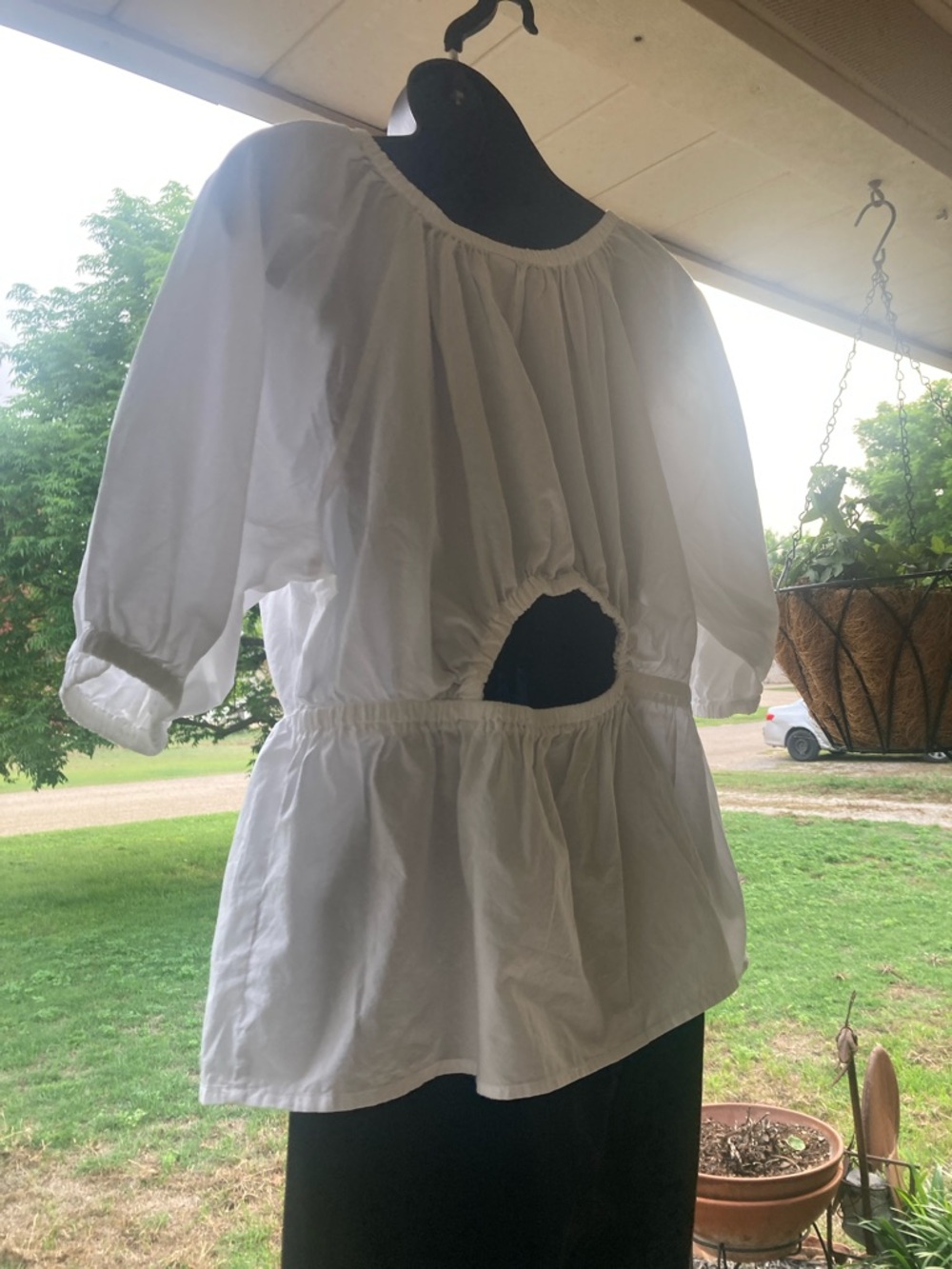 Old Navy White Peasant Peplum Blouse. P2P is 21”. - Picture 5 of 6